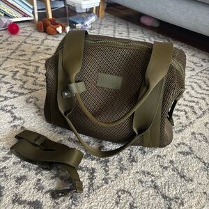 Dagne Dover Landon Carryall Olive Mesh Bag with Clip